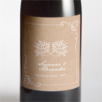 Flaschenetikett Hochzeit kraft