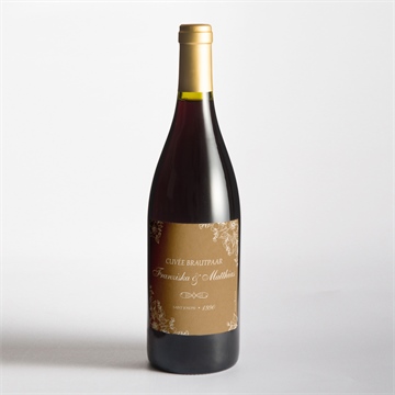 Flaschenetikett Hochzeit weiße blüten - Sicht 2