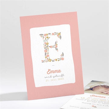 Einladung Taufe blumenalphabet mädchen