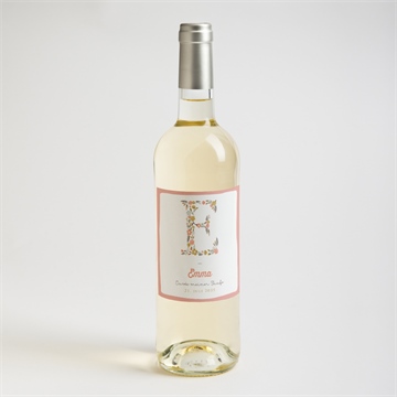 Flaschenetikett Taufe blumenalphabet mädchen - vue 2