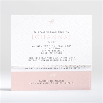 Einladung Taufe rosa poetik - Sicht 2