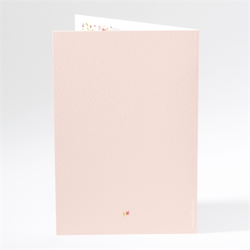 Menükarte Taufe zarte rosa blumen - Dos du menu
