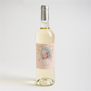 Flaschenetikett Taufe zarte rosa blumen - vue 2