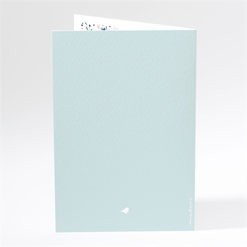 Menükarte Taufe zarte blaue blumen - Dos du menu