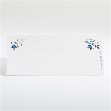 Tischkarte Taufe zarte blaue blumen - Vue 2