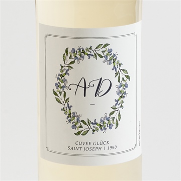 Flaschenetikett Hochzeit retrokranz