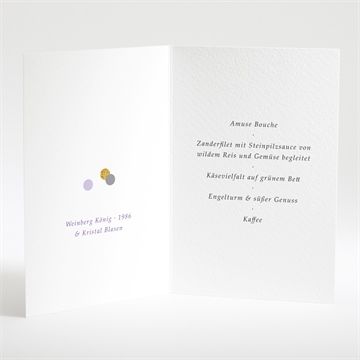 Menükarte Hochzeit konfettiregen - Vue 2