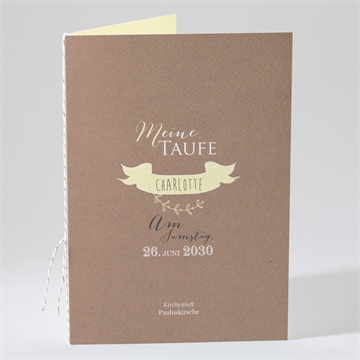 Kirchenheft Taufe pictos rund und kraft in gelb