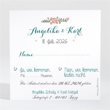 Antwortkarte Hochzeit bohemian