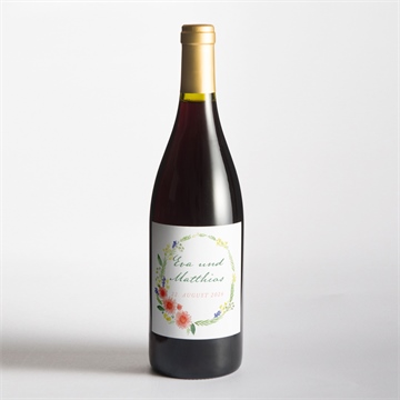 Flaschenetikett Hochzeit blume - Vue 2