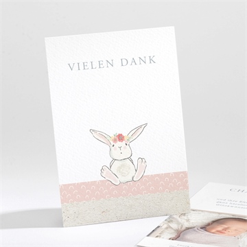 Dankeskarte Geburt blumenhäschen für dich