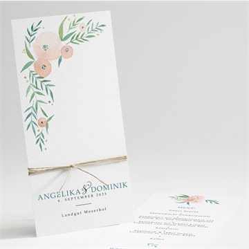 Menükarte Hochzeit wilde rose