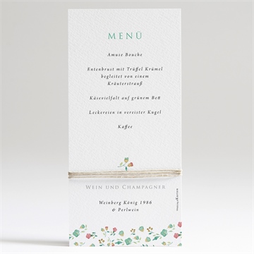 Menükarte Hochzeit girlande - Vue 2