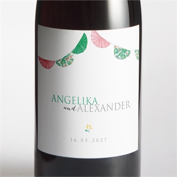Flaschenetikett Hochzeit girlande