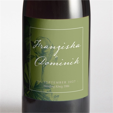 Flaschenetikett Hochzeit englischer garten