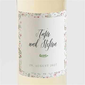 Flaschenetikett Hochzeit blumenwiese