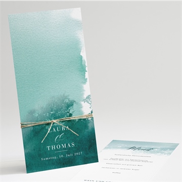 Menükarte Hochzeit wald aquarell