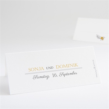 Tischkarte Hochzeit der goldene tag