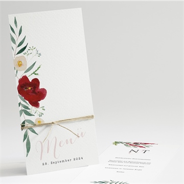 Menükarte Hochzeit mohnblumen