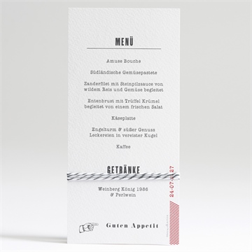 Menükarte Hochzeit flugticket - Vue 2