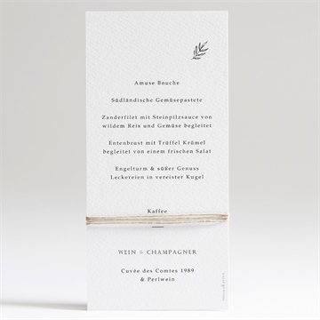Menükarte Hochzeit schick mit schleife - Vue 2