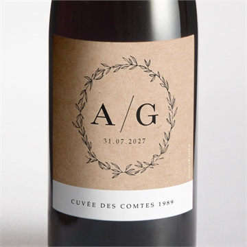 Flaschenetikett Hochzeit schick mit schleife