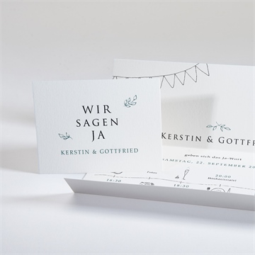 Hochzeitseinladung blätterkranz mit farbenspiel - vue 3