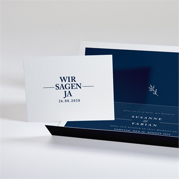 Hochzeitseinladung schick in blau - Vue 3