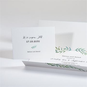 Hochzeitseinladung zarte blätterranke - vue 3