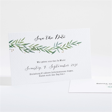 Save the Date Karte zarte blätterranke