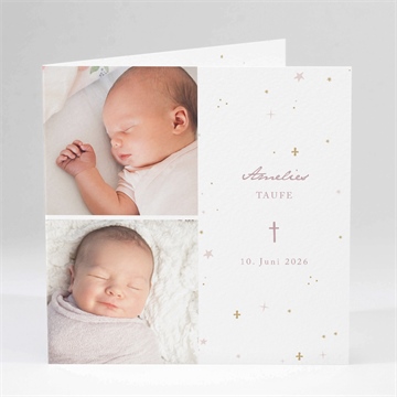 Einladung Taufe rosa licht