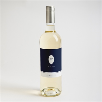 Flaschenetikett Hochzeit schick in blau - vue 2