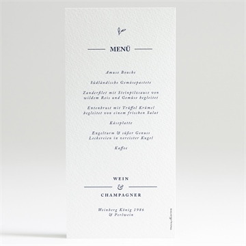 Menükarte Hochzeit schick in blau - Vue 2