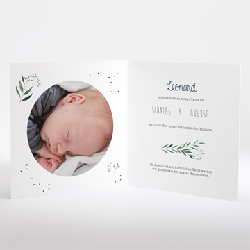 Einladung Taufe pünktchen blau - Vue 2