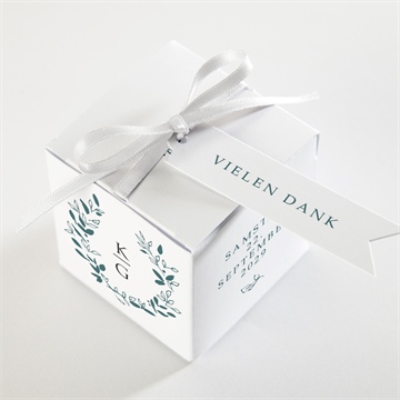 Geschenkbox Hochzeit blätterkranz mit farbenspiel - vue 3