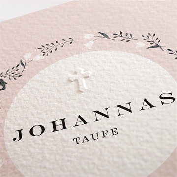Einladung Taufe ring der natur rosa - vue 2