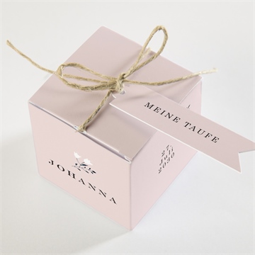 Geschenkbox Taufe ring der natur rosa - vue 3