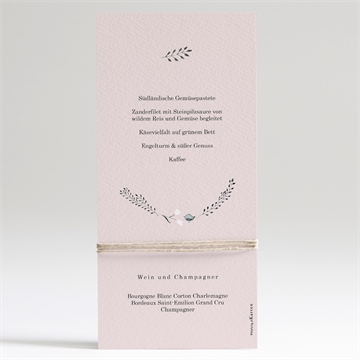 Menükarte Taufe ring der natur rosa - Dos du menu