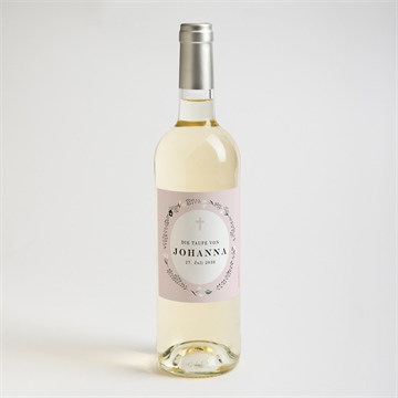 Flaschenetikett Taufe ring der natur rosa - Vue 2