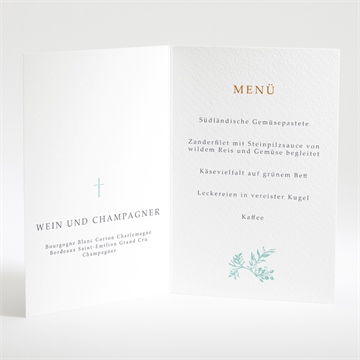 Menükarte Taufe vintage vogel - Intérieur du menu