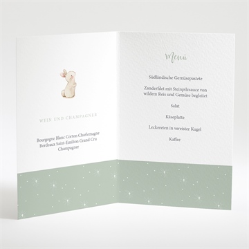 Menükarte Taufe segen - Intérieur du menu