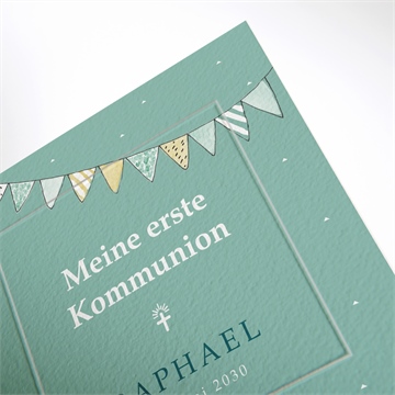 Einladung Kommunion kommunionsfeier in mintgrün - Vue 2