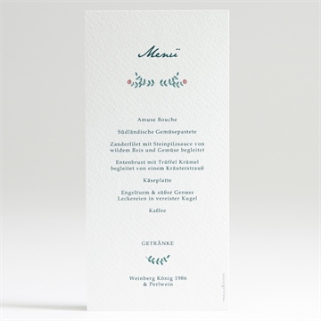 Menükarte Hochzeit wintergrün - Vue 2