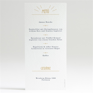 Menükarte Hochzeit art déco - Vue 2