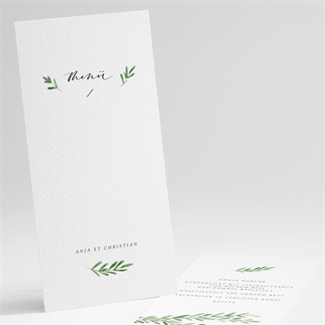 Menükarte Hochzeit feiner lorbeer