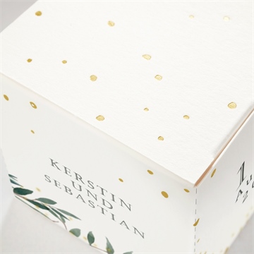 Geschenkbox Hochzeit olivenzweig - gold - Vue 2