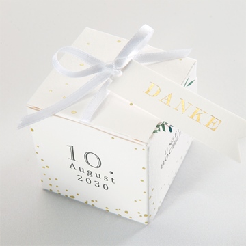 Geschenkbox Hochzeit olivenzweig - gold - Vue 4