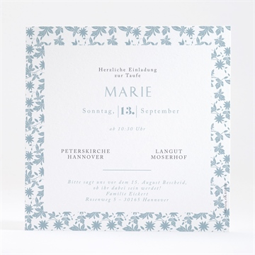 Einladung Taufe florale gravur - vue 4
