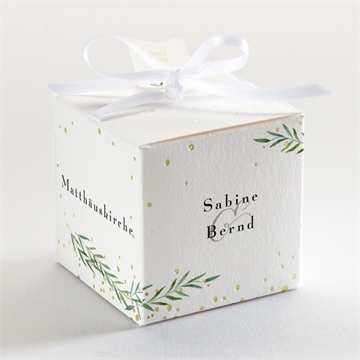 Geschenkbox Hochzeit zarte blätterranke - gold - Vue 3