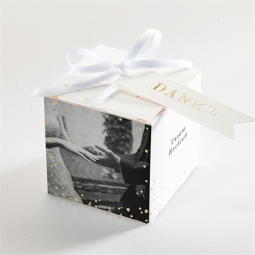 Geschenkbox Hochzeit schick mit schleife - gold